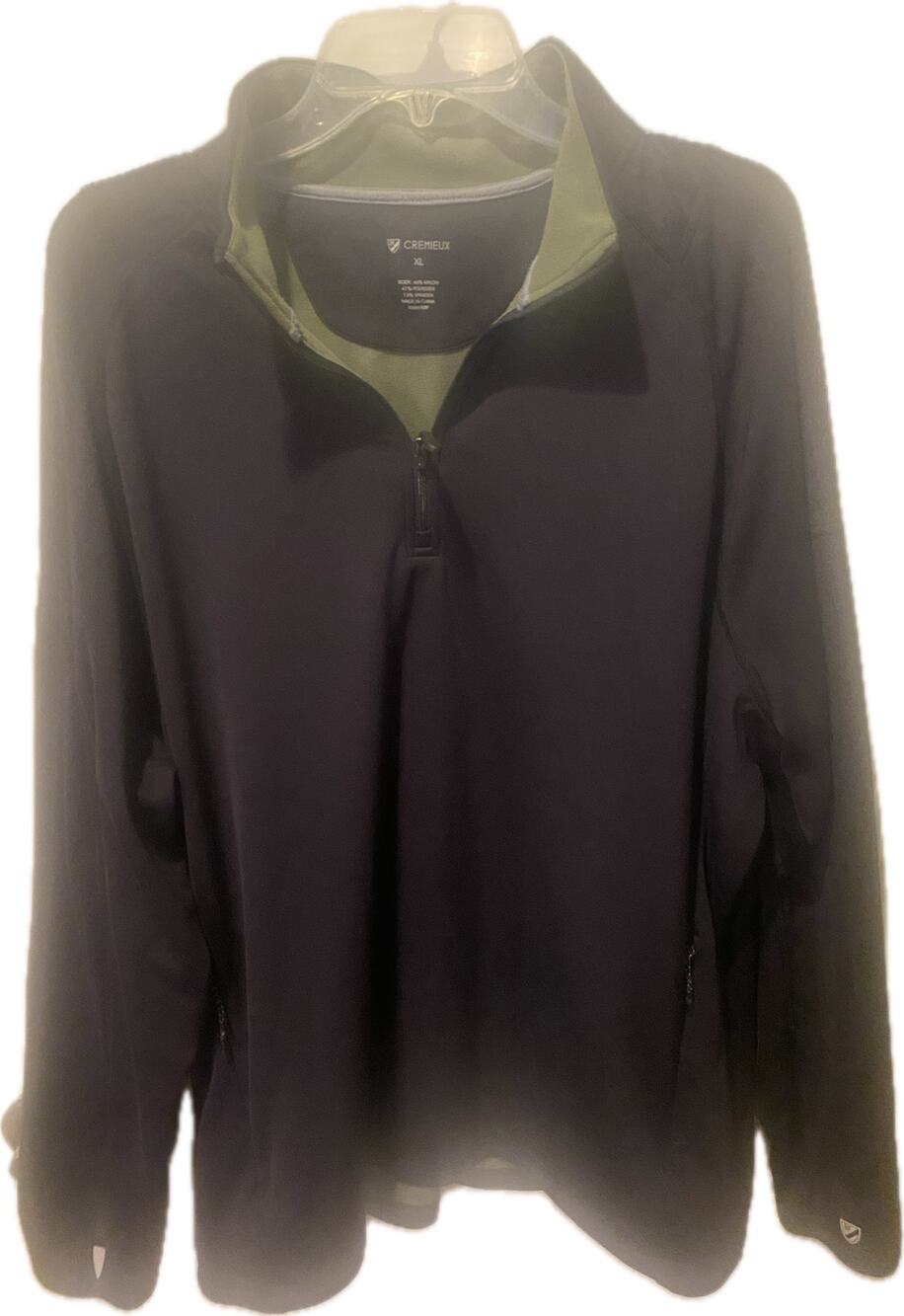 Cremieux Performance Quarter-Zip Pullover Sweatshirt Mens XL Navy Green
